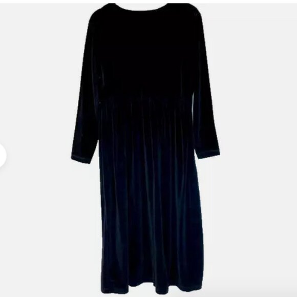 Vintage Black Velour Dress small by Erika midi Y2K gorgeous - Picture 2 of 7